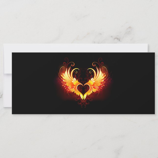 Faire-part Angel Fire Heart with Wings (Devant)