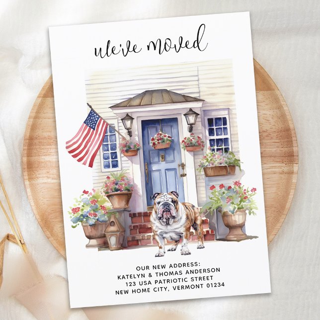 Faire-part Anglais Bulldog Patriotique Personnalisé Chien Mov (Créateur téléchargé)