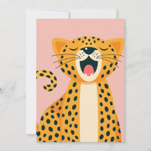 Faire-part Animal de safari fantaisiste guépard cartoon bâill