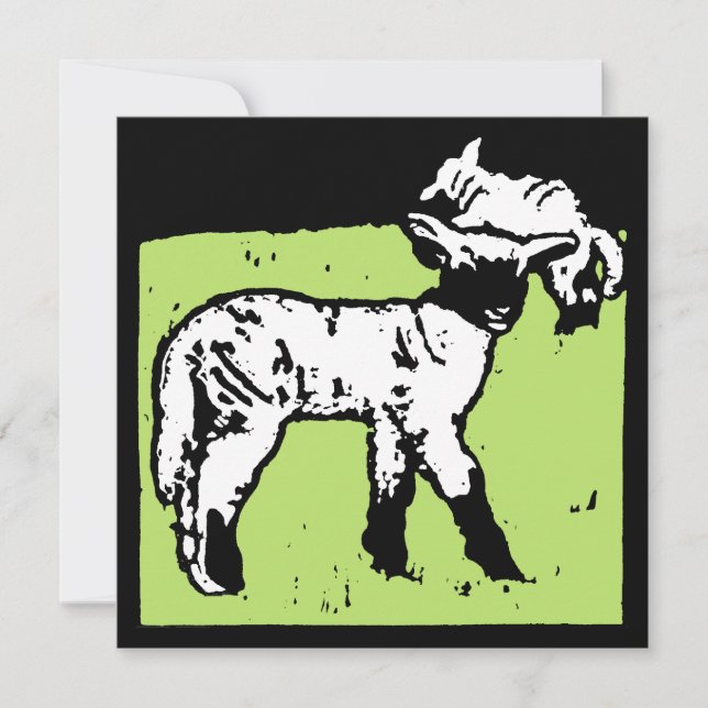 Faire-part Animaux de la ferme de coupe victorienne Moutons e (Devant)