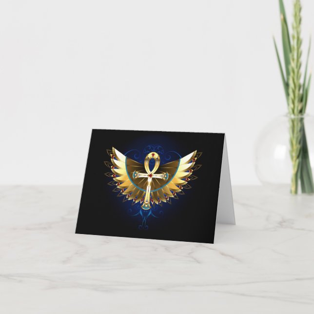 Faire-part Ankh or avec ailes (Devant)