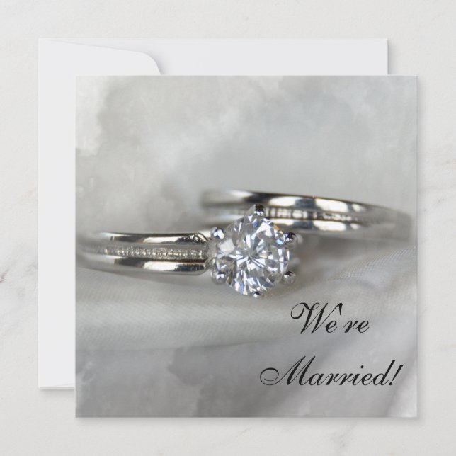 Faire-part Anneaux de mariage sur gris Juste mariés (Devant)