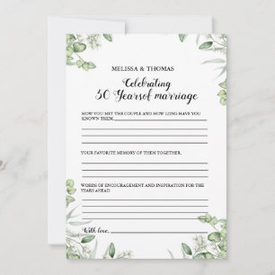 Faire-part Anniversaire moderne 50e mariage jeu de mariage Ca