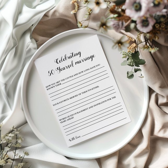Faire-part Anniversaire moderne 50e mariage jeu de mariage Ca (Créateur téléchargé)