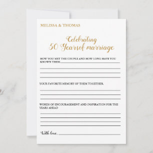 Faire-part Anniversaire moderne 50e mariage jeu de mariage Ca