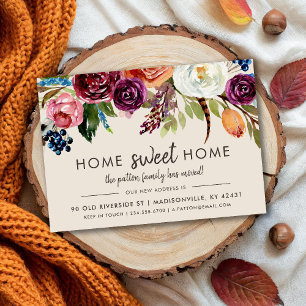 Faire-part Annonce de déménagement Automne Boho Blooms Nouvel