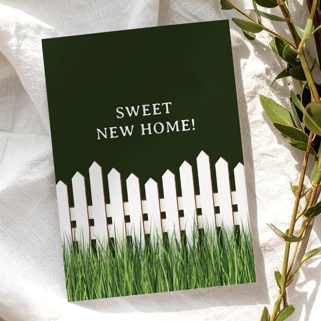 Faire-part Annonce de déménagement avec clôture blanche (Créateur téléchargé)