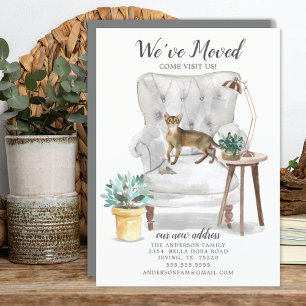 Faire-part Annonce de déménagement de chat abyssin