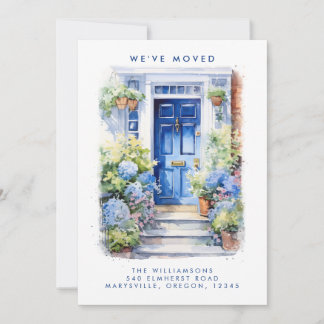 Faire-part Annonce de déménagement de porte bleue