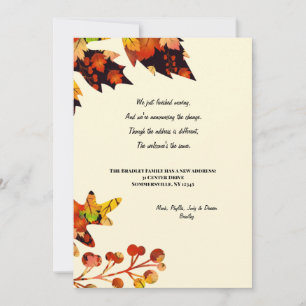 Faire-part Annonce de déménagement des couleurs d'automne