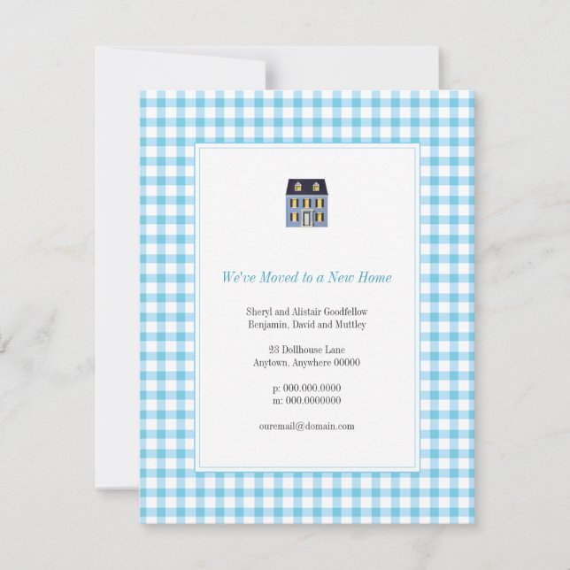 Faire-part Annonce de déménagement Gingham Home (Devant)