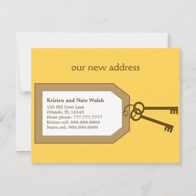 Faire-part Annonce de déménagement Nouvelle série de clés (Devant)