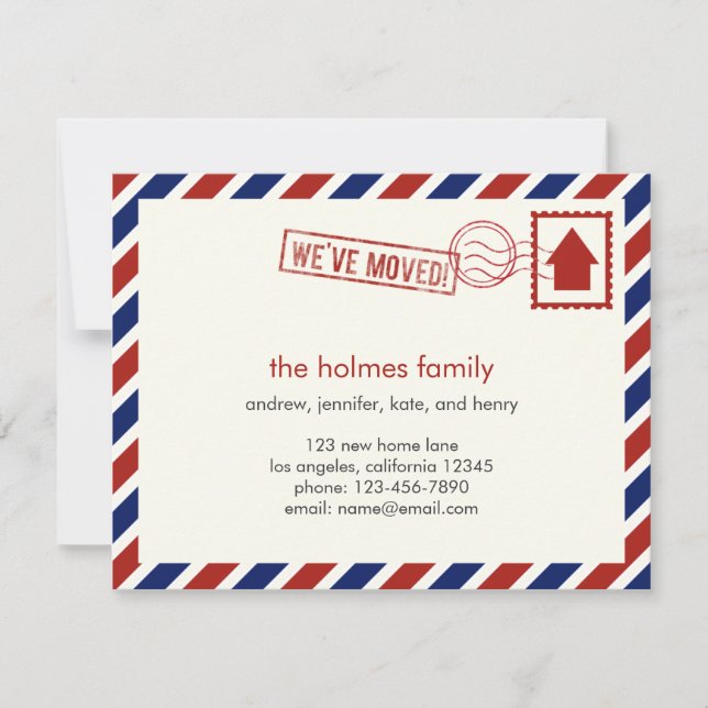 Faire-part Annonce de déménagement par avion (Devant)