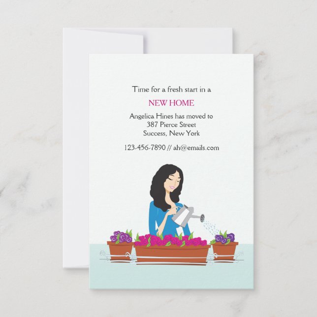 Faire-part Annonce de déménagement pour l'arrosage des plante (Devant)