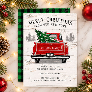Faire-part Annonce de déménagement pour Noël avec camionnette