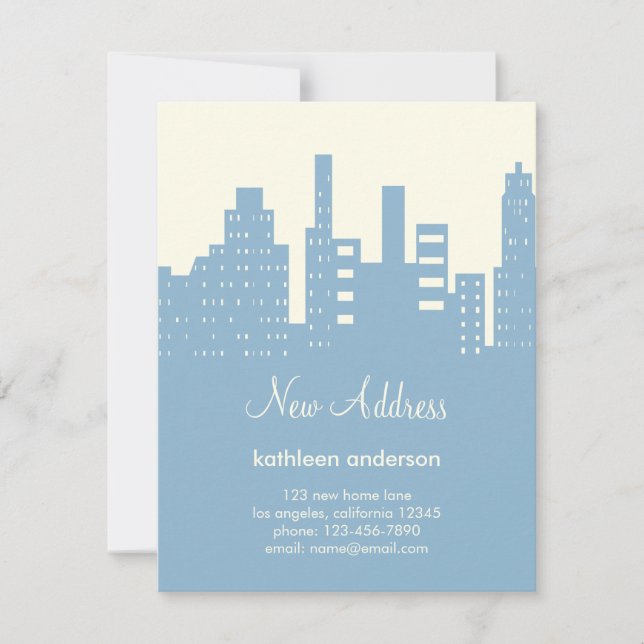 Faire-part Annonce de déménagement vue sur la ville (Devant)