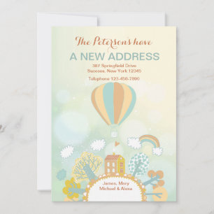 Faire-part Annonce de déplacement en montgolfière