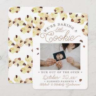 Faire-part Annonce de grossesse avec cookie aquarelle
