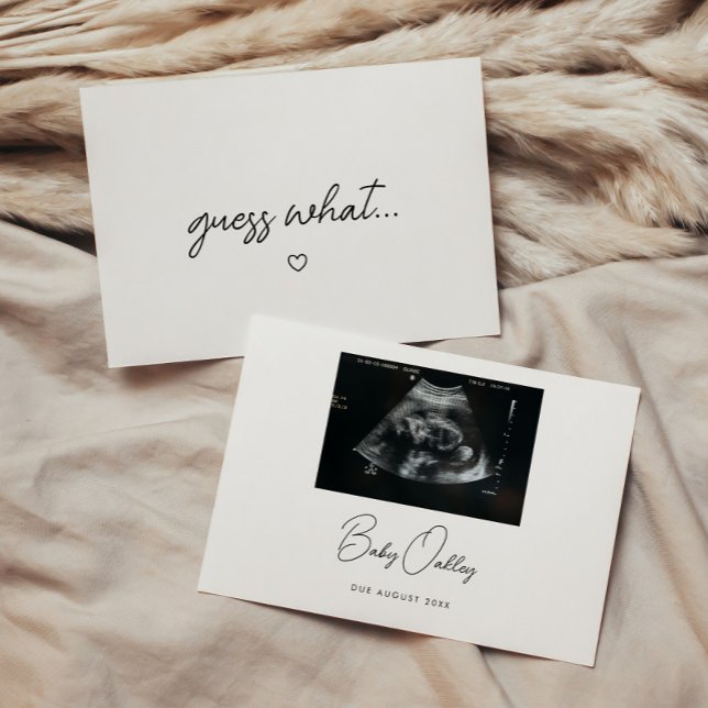Faire-part Annonce de grossesse bébé "Devine quoi" avec un sc (Créateur téléchargé)