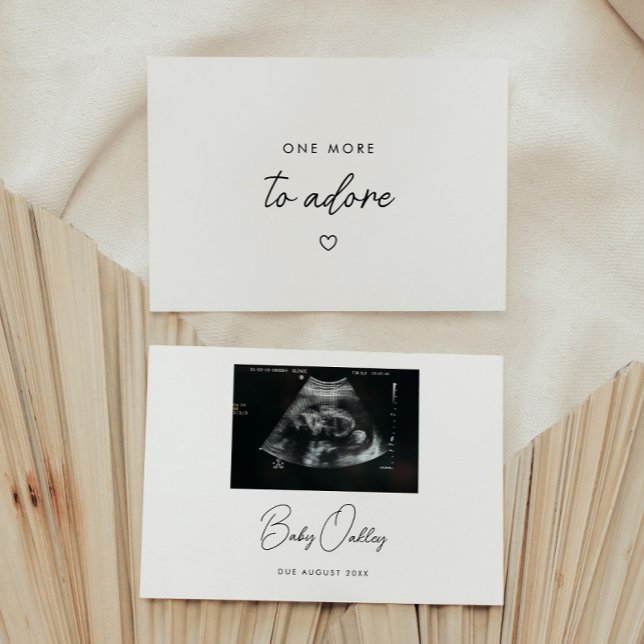 Faire-part Annonce de grossesse bébé "One More to Adore" avec (Créateur téléchargé)