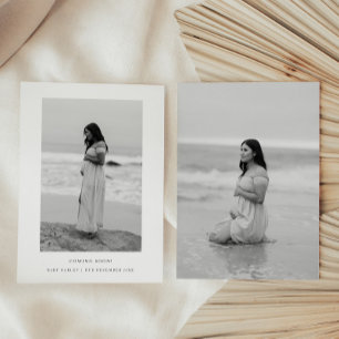 Faire-part Annonce de grossesse minimaliste 2 photos noir bla