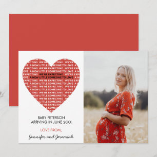 Faire-part Annonce de grossesse pour la Saint-Valentin grand