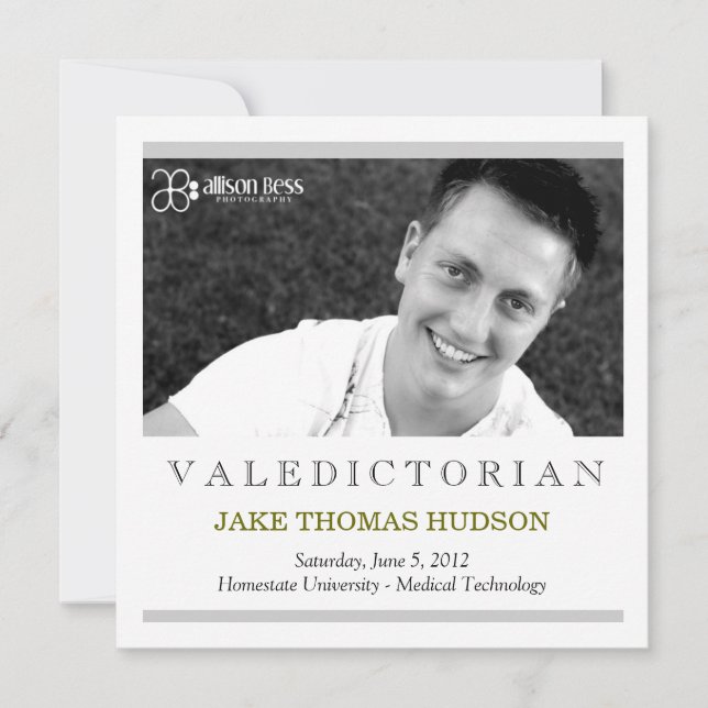 Faire-part Annonce de la remise des diplômes de lauréate 311 (Devant)