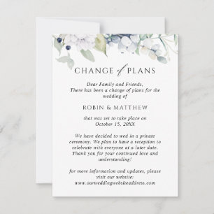 Faire-part Annonce de mariage : Changement de plans d'Elegant