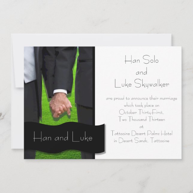 Faire-part Annonce de mariage gay de deux mariés (Devant)