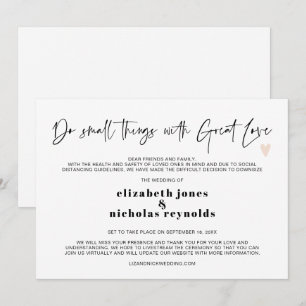 Faire-part Annonce de mariage minimaliste micro downsized