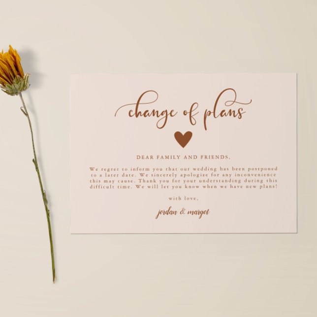 Faire-part Annonce de mise à jour de mariage Changement de pl (Créateur téléchargé)