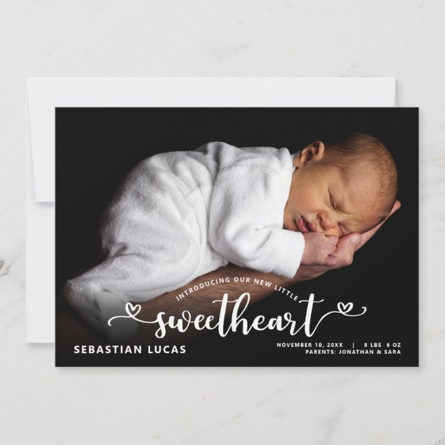 Faire-part Annonce de naissance avec photo de notre chéri (Devant)