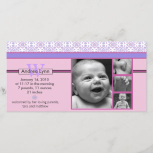 Faire-part annonce de naissance bébé avec motif de bandana ro