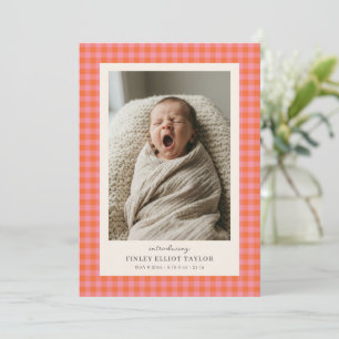 Faire-part Annonce de naissance bébé photo nouveau-né à carre