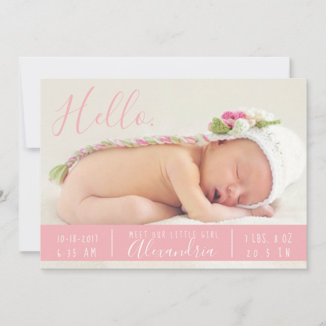 Faire-part Annonce de naissance Boho Hello Rencontre nouveau  (Devant)