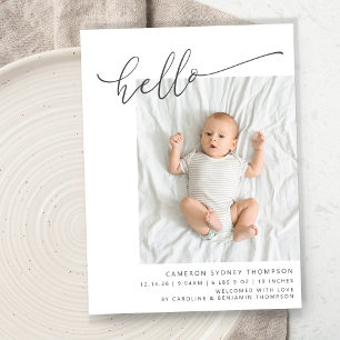 Faire-part Annonce de naissance de bébé deux photo de naissan