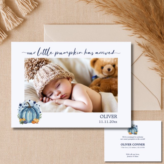 Faire-part Annonce de naissance de bébé garçon avec petite ci (Créateur téléchargé)