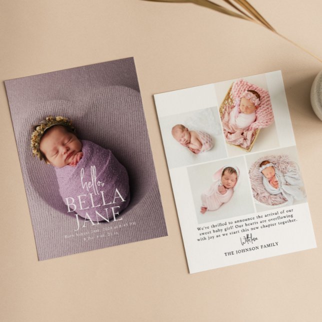 Faire-part Annonce de naissance de bébé photo complète modern (Créateur téléchargé)