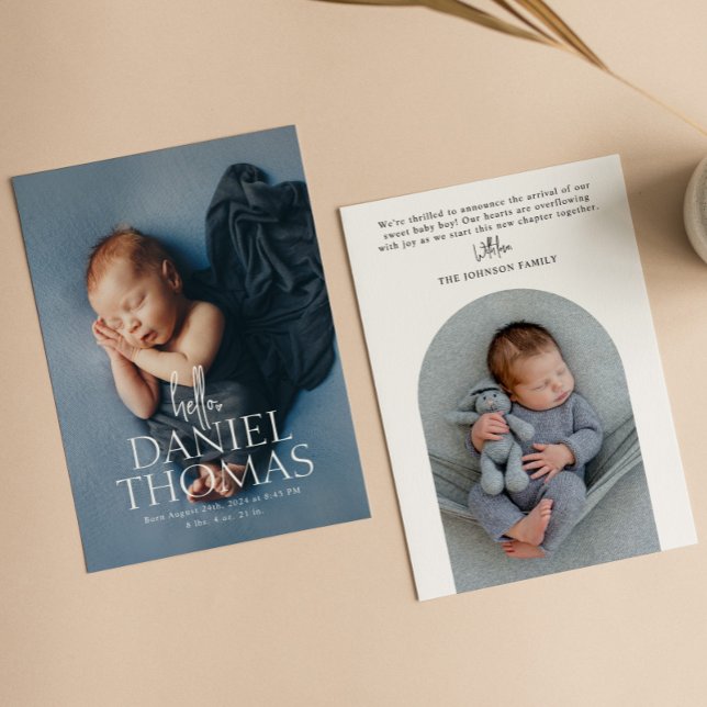 Faire-part Annonce de naissance de bébé photo complète modern (Créateur téléchargé)