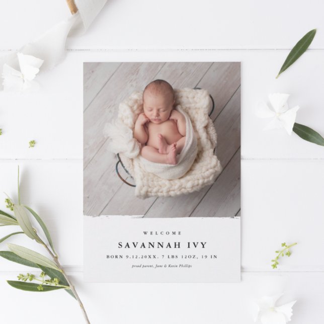 Faire-part Annonce de naissance de bébé simple et moderne (Créateur téléchargé)
