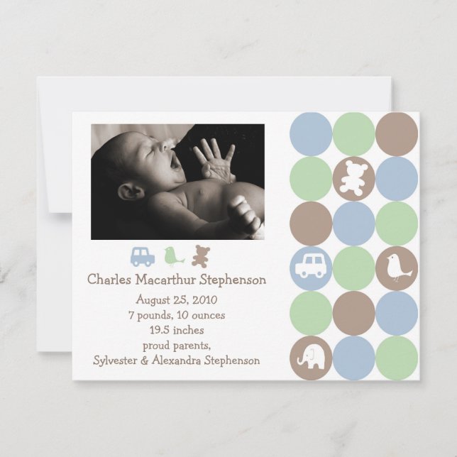 Faire-part Annonce de naissance Dots N Shapes (Devant)