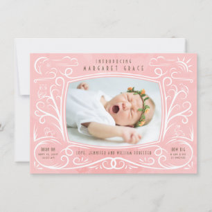 Faire-part Annonce de naissance fille amis de la forêt