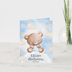 Faire-part Annonce de naissance garçon - Adorable Ourson Amou