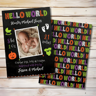 Faire-part Annonce de naissance Halloween terriblement douce
