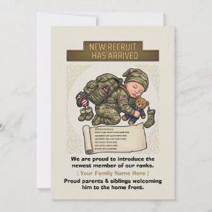 Faire-part Annonce de naissance militaire Nouvelle recrue gar