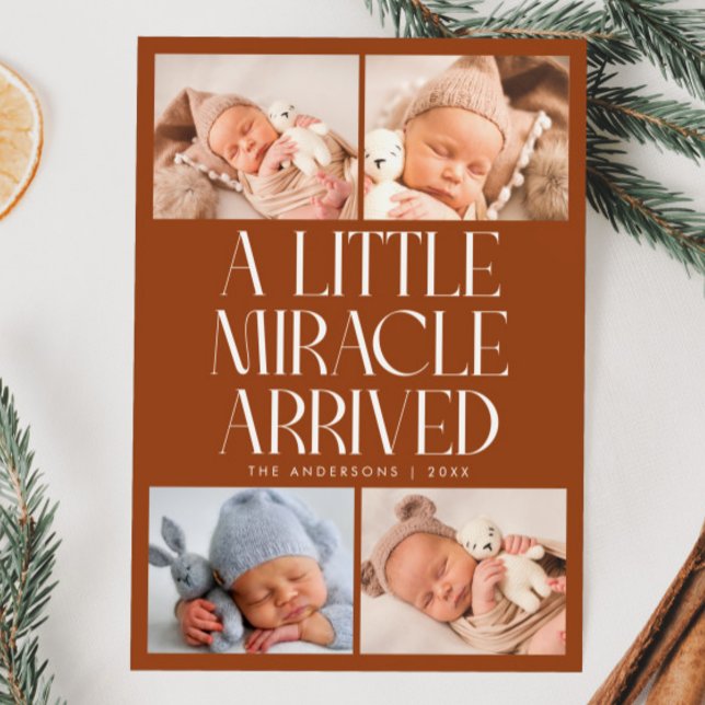 Faire-part Annonce de naissance Miracle de Noël en Terracotta (Créateur téléchargé)