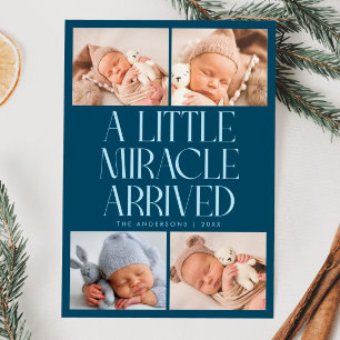 Faire-part Annonce de naissance Miracle de Noël Teal Photo
