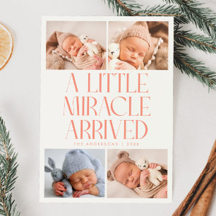 Faire-part Annonce de naissance Miracle de Noël Xmas pêche 