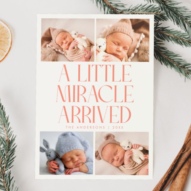 Faire-part Annonce de naissance Miracle de Noël Xmas pêche  (Créateur téléchargé)
