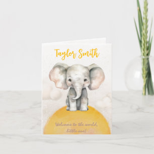 Faire-part Annonce de Naissance Neutre - Éléphant Mignon Au S